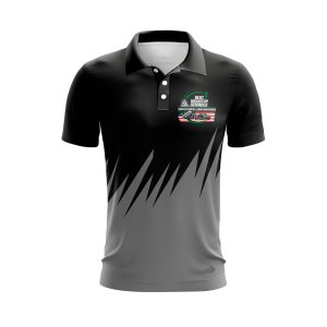 Custom fully sublimated abstract pattern black polo